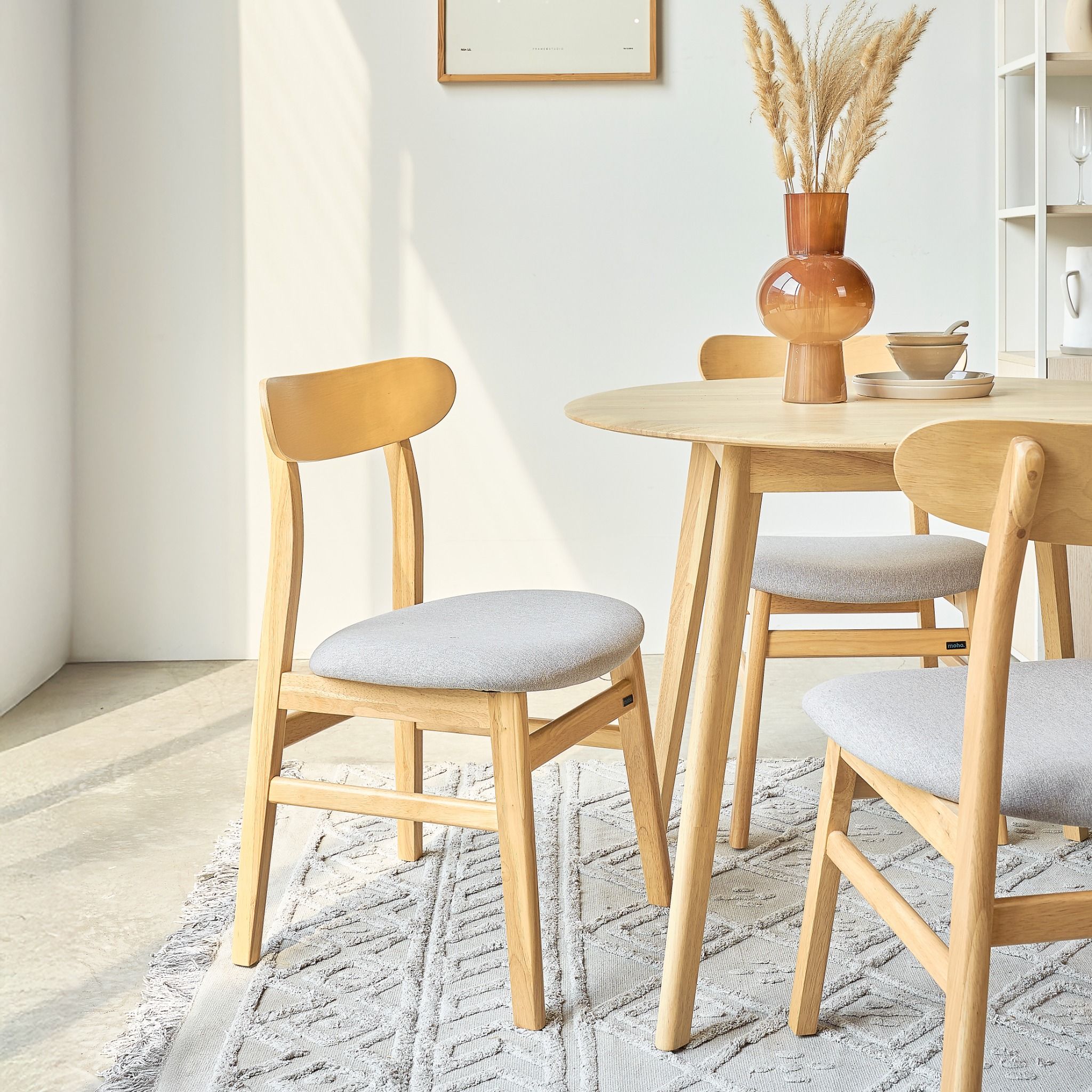 Bộ Bàn Ăn Tròn Oslo (Màu Tự Nhiên, 100)