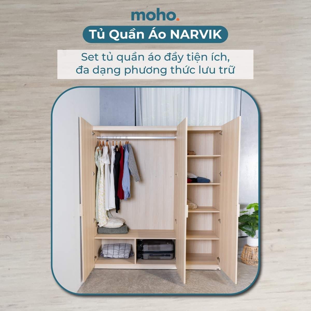Full Combo Phòng Ngủ Narvik 201 Màu Tự Nhiên