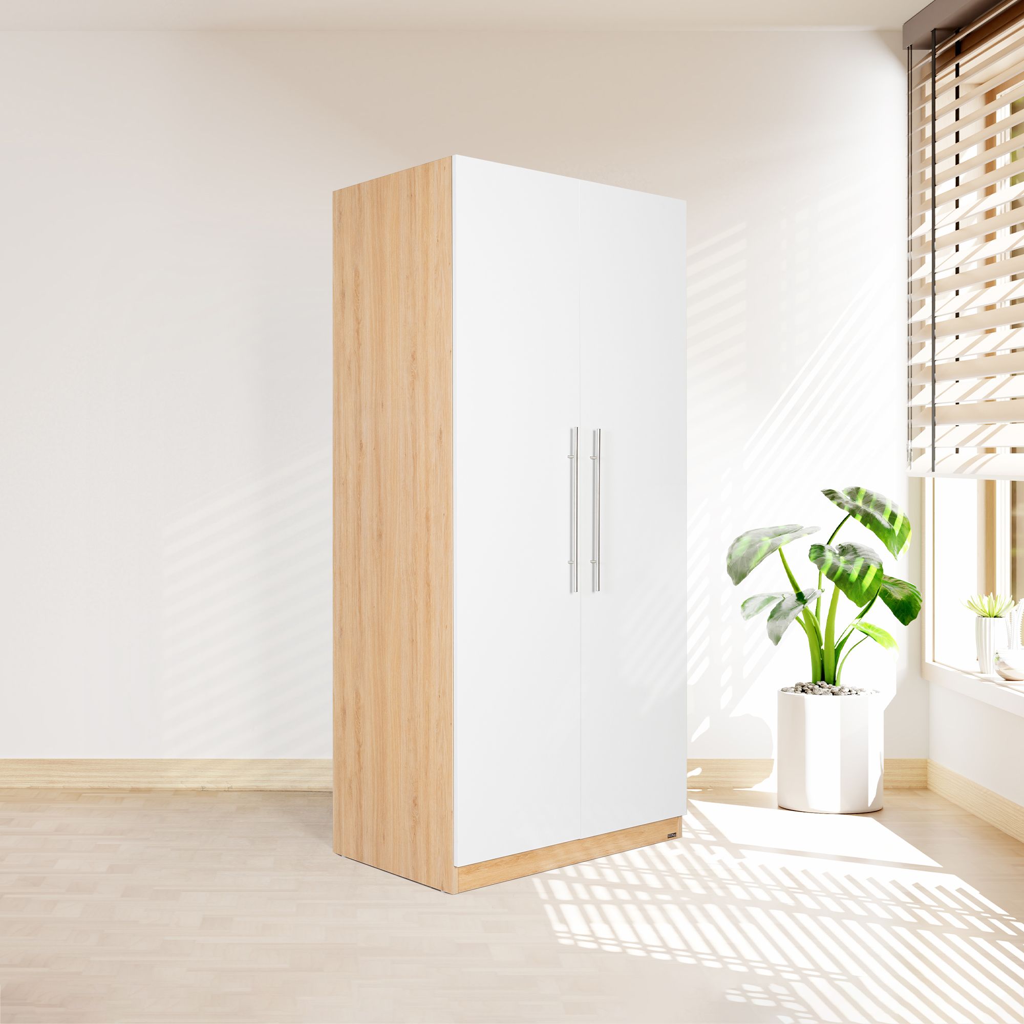 Tủ Quần Áo Gỗ 2 Cánh MOHO VIENNA Tay Nắm 201 4 Màu
