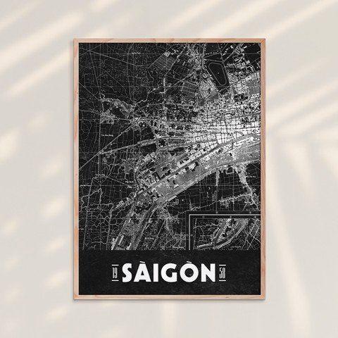 Tranh Saigon Map 05 - Tranh Khung Kính