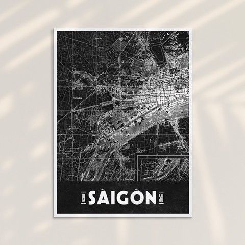 Tranh Saigon Map 05 - Tranh Khung Kính