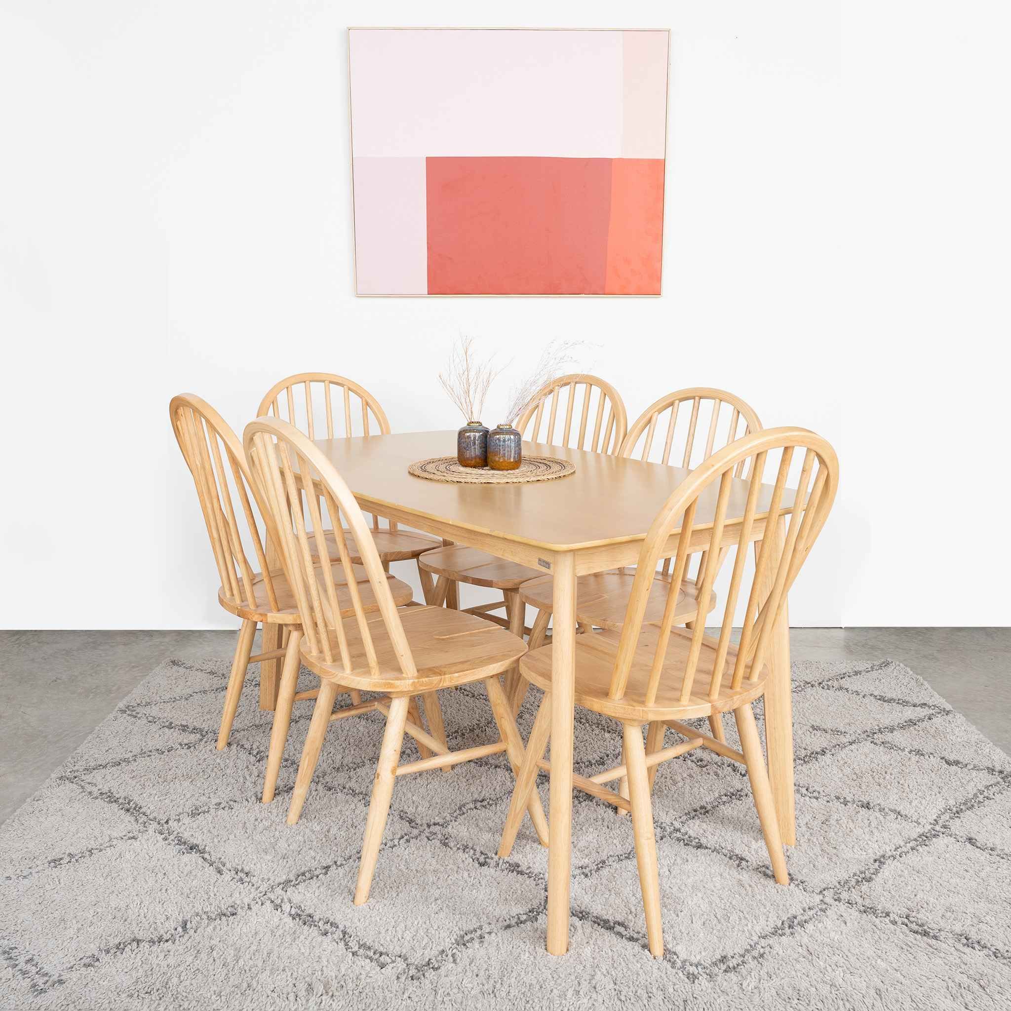 Bộ Bàn Ăn Gỗ 6 Ghế Cao Su MOHO OSLO 601