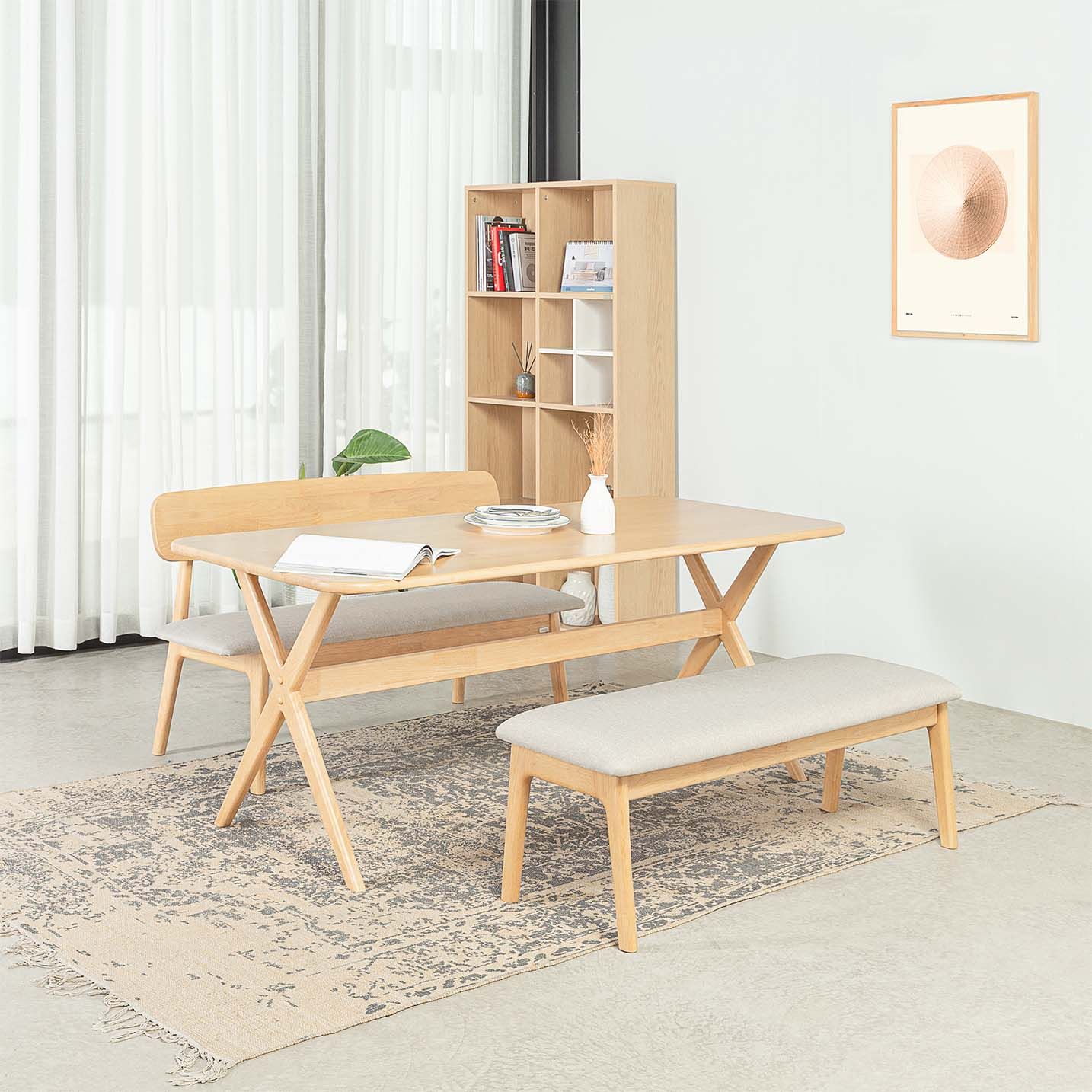Bộ Bàn Ăn Gỗ Cao Su Tự Nhiên MOHO VLINE 601
