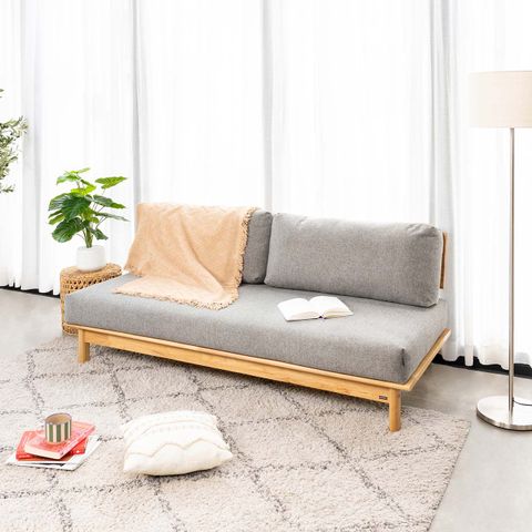 Ghế Sofa Gỗ Cao Su Tự Nhiên MOHO VLINE 601 Màu Xám Đậm 1