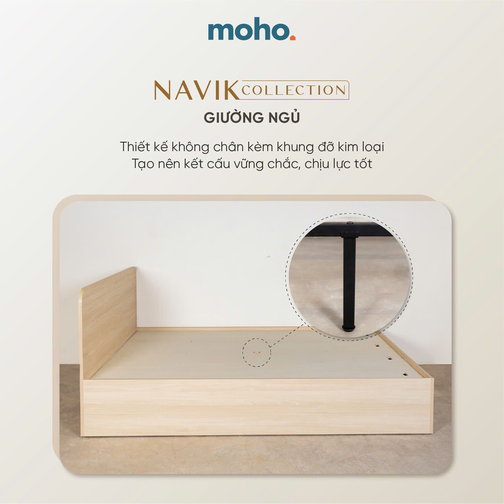 Giường Ngủ Gỗ MOHO NARVIK 201 1m6 2 Màu