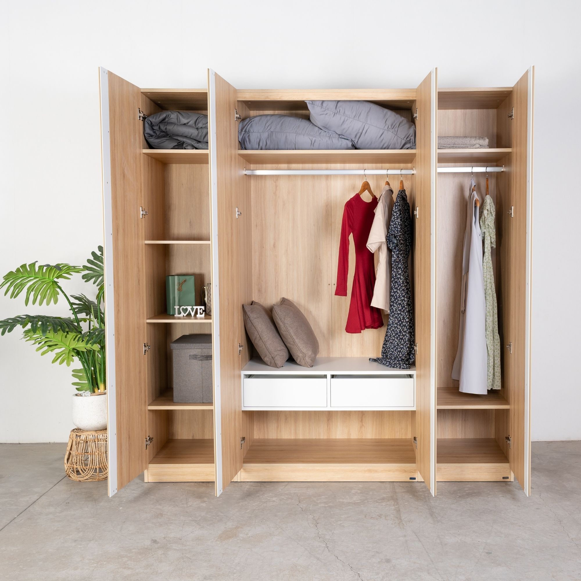 Set Tủ Quần Áo Gỗ MOHO VIENNA 201 4 Cánh 4 Màu