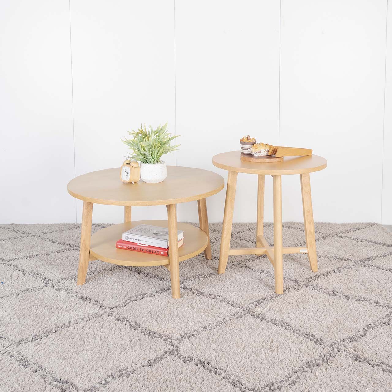 Set 2 Bàn Sofa – Bàn Trà Tròn Gỗ MOHO OSLO 901