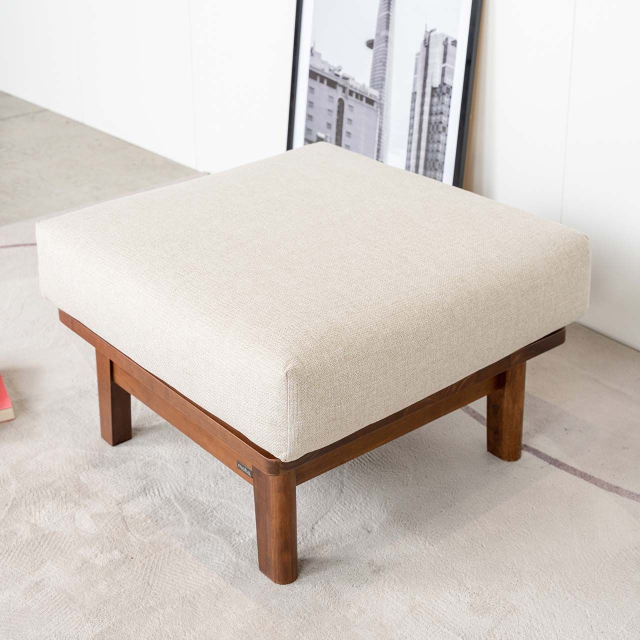 Ghế Đôn Sofa Gỗ Cao Su Tự Nhiên MOHO VLINE 601