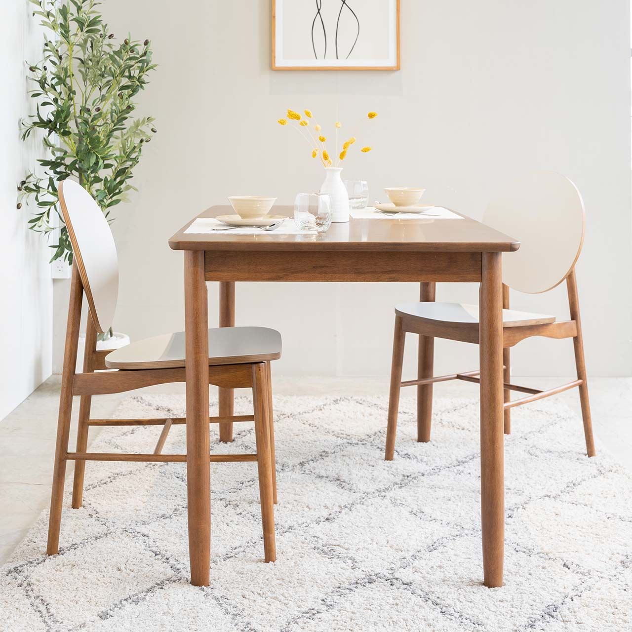 Bộ Bàn Ăn 4 Ghế Gỗ MOHO MILAN 901 (1m25)