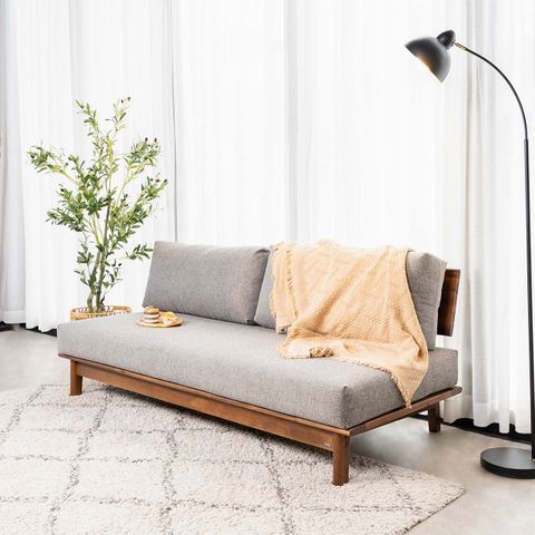  Ghế Sofa Gỗ Tràm Tự Nhiên MOHO VLINE 601 Màu Xám Đậm 