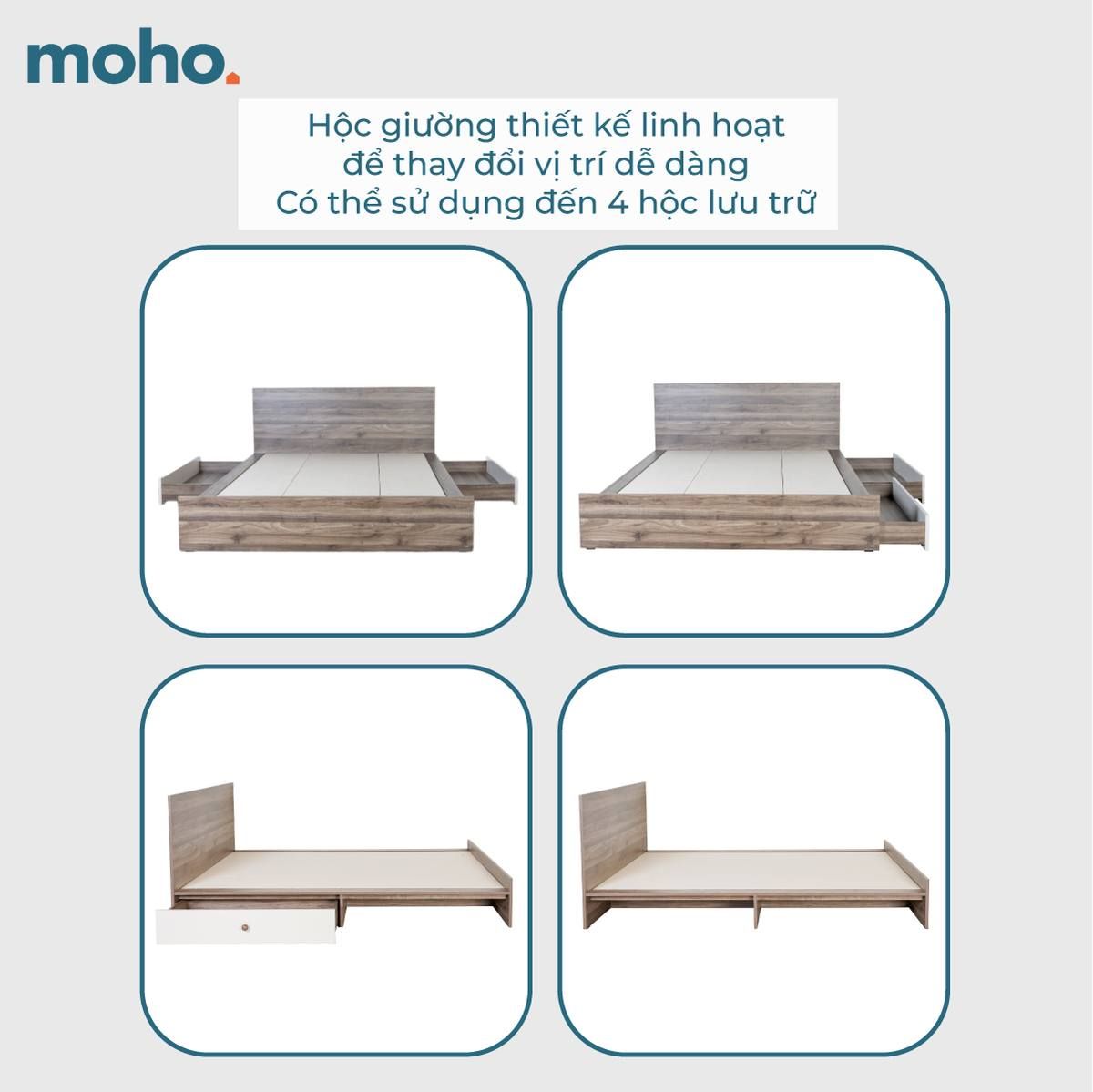 Giường Ngủ Gỗ Có Hộc MOHO GRENAA 201