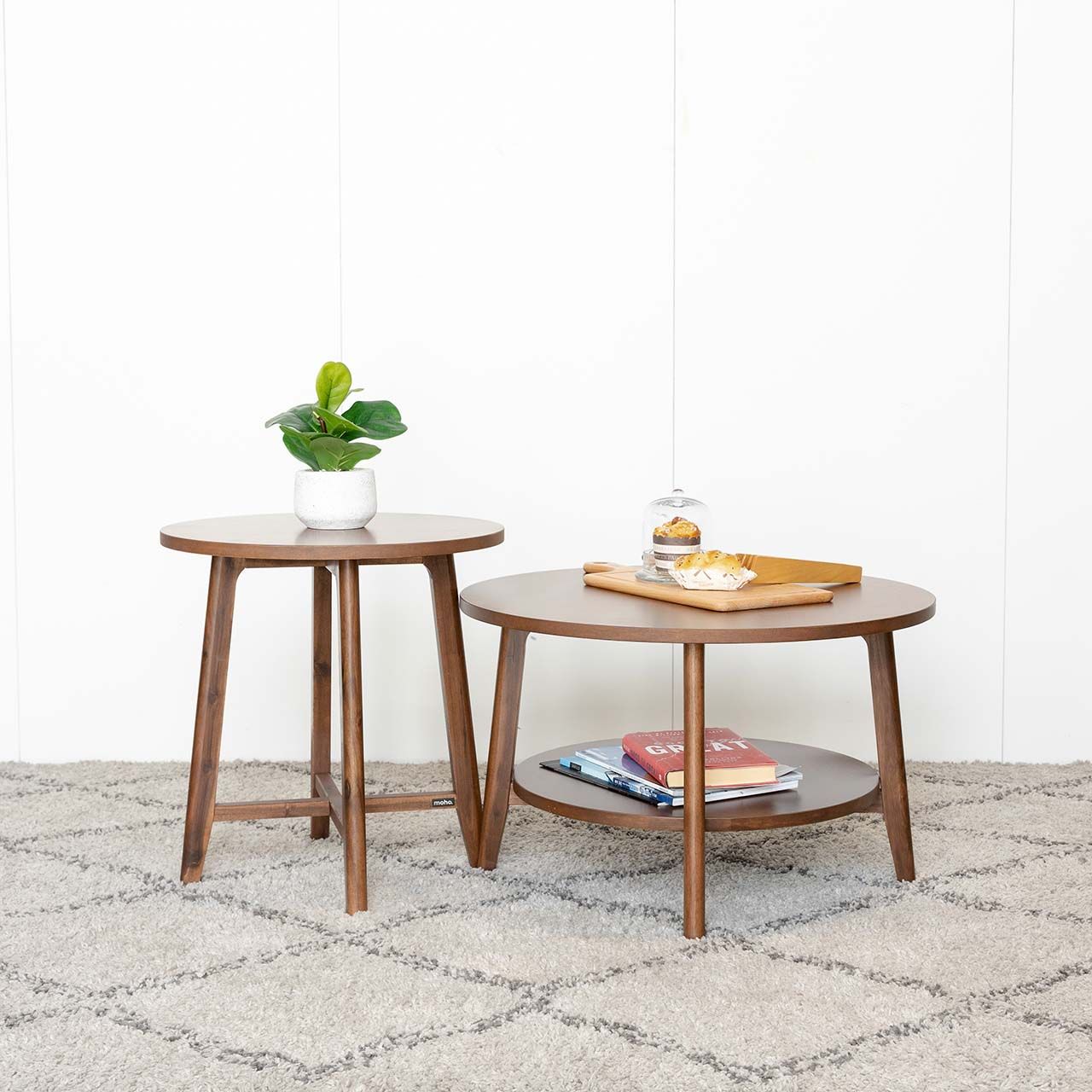 Set 2 Bàn Sofa – Bàn Trà Tròn Gỗ MOHO OSLO 901