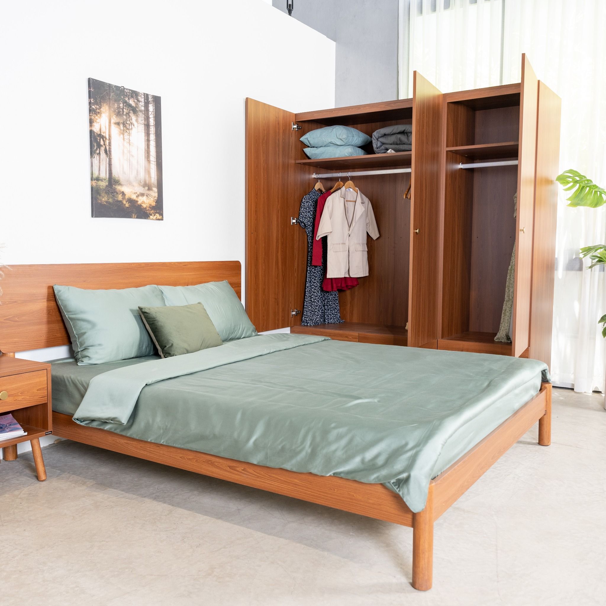 TỦ QUẦN ÁO NGĂN KỆ LANGO 1 CÁNH (MÀU NÂU CAM 60)