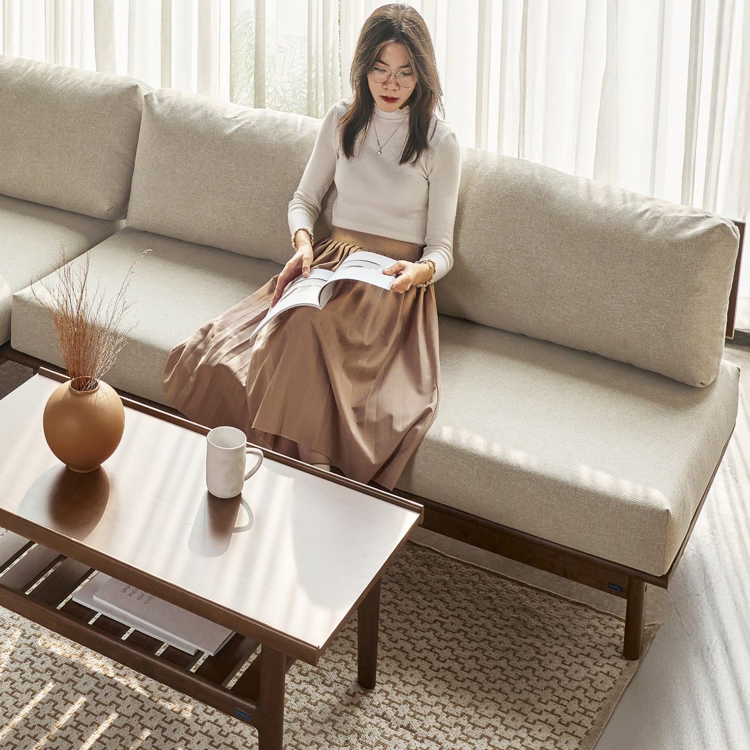Ghế Sofa Gỗ Tràm Tự Nhiên MOHO VLINE 601