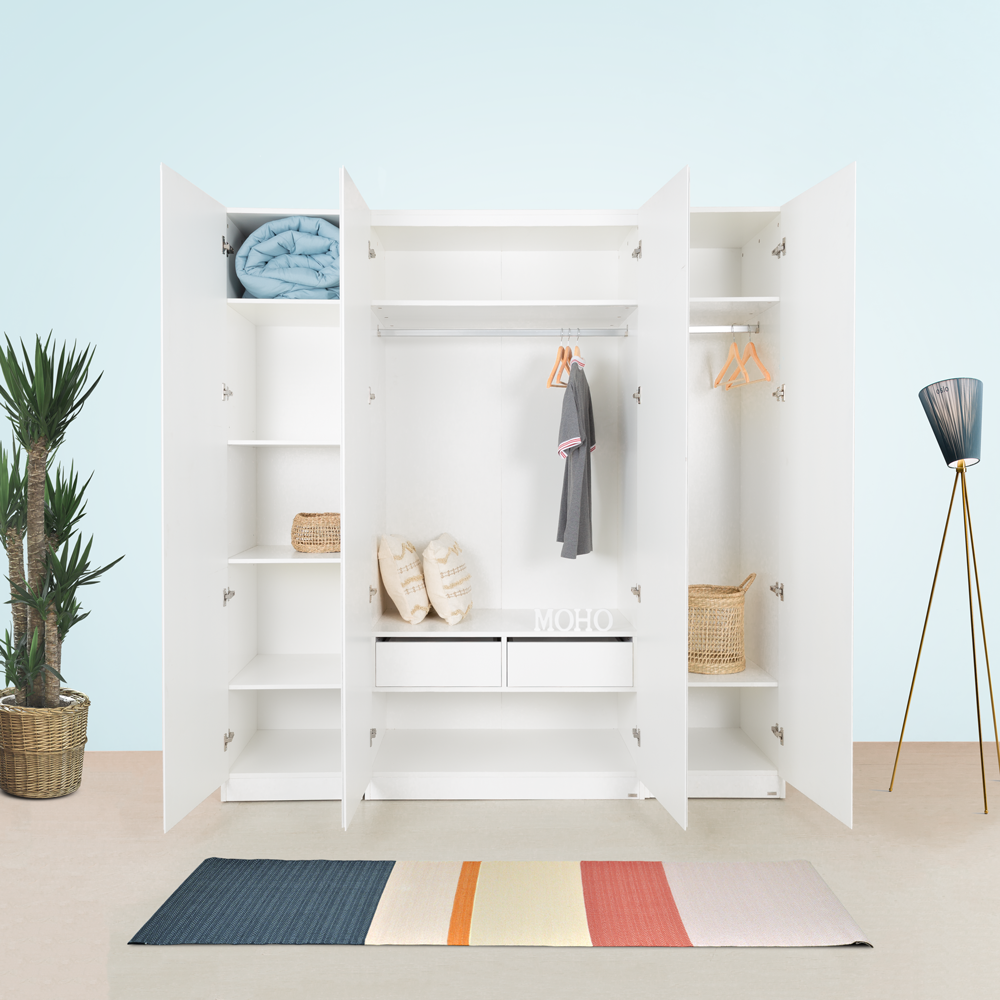 Set Tủ Quần Áo Gỗ MOHO VIENNA 201 4 Cánh Nhiều Màu Sắc