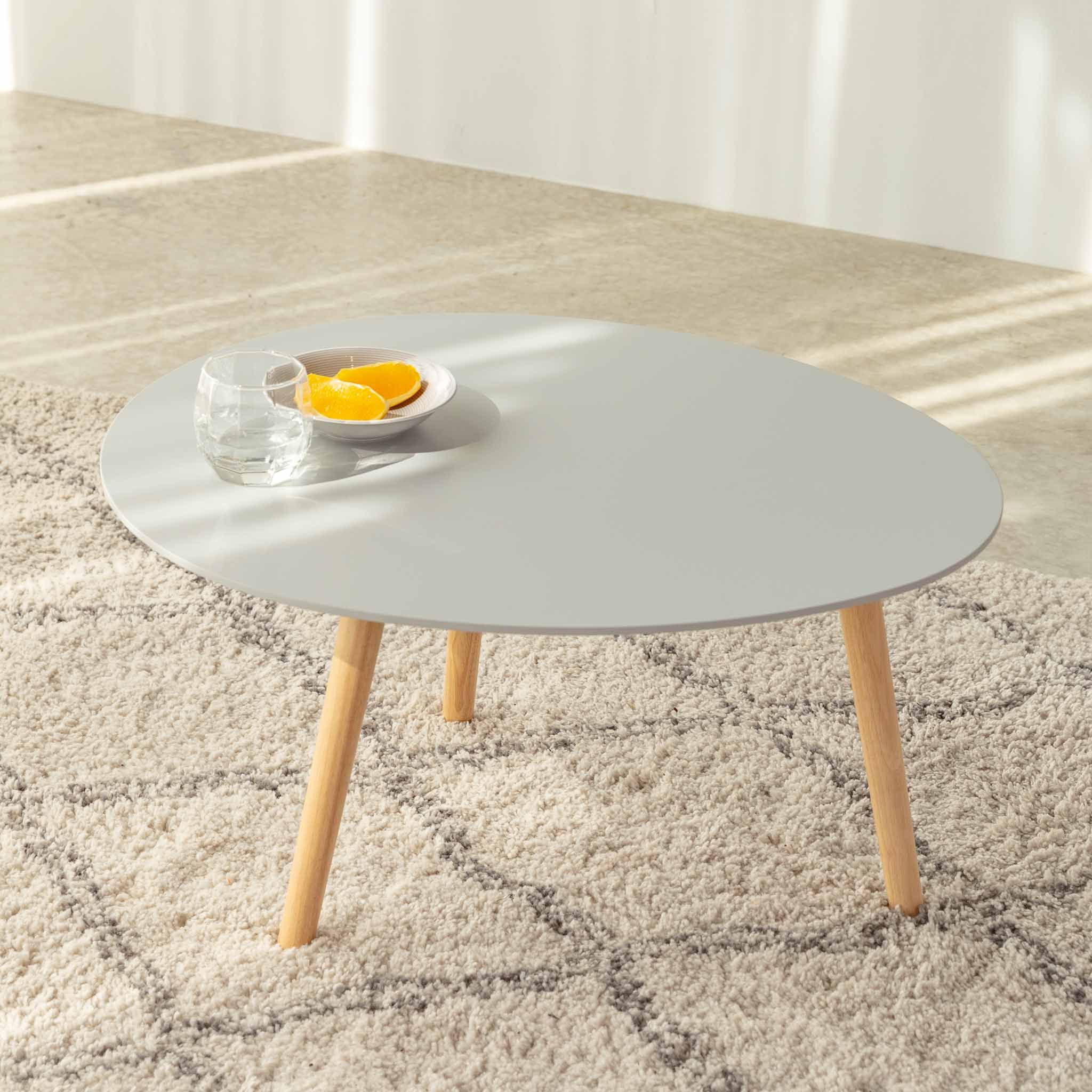 Bàn Sofa – Bàn Cafe – Bàn Trà Gỗ Cao Su MOHO MILAN 601 Xám