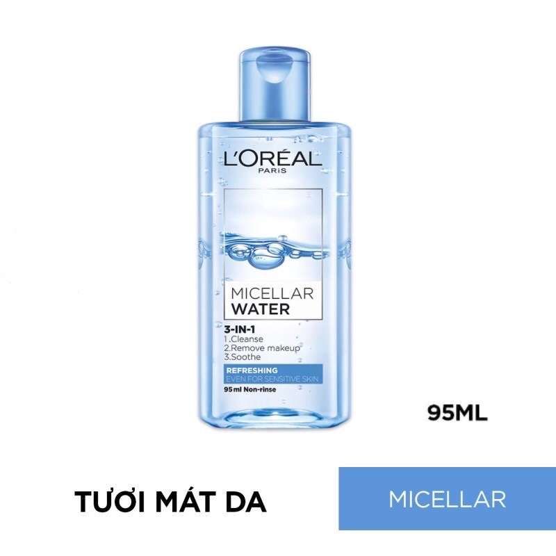 Nước Tẩy Trang Loreal 3 in 1 Micellar Water Refreshing 400ml (xanh nhạt)