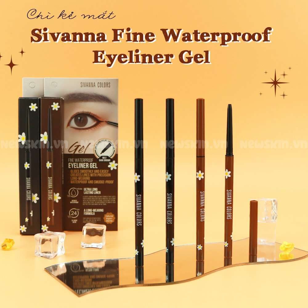 Chì Kẻ Mắt Siêu Mảnh Chống Trôi, Siêu Bền Sivanna Fine Waterproof Eyeliner Gel