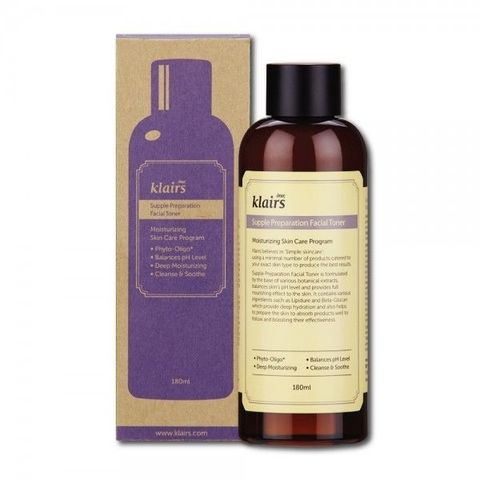 Nước Hoa Hồng Klairs Supple Preparation FACIAL Toner 180ml (trắng)