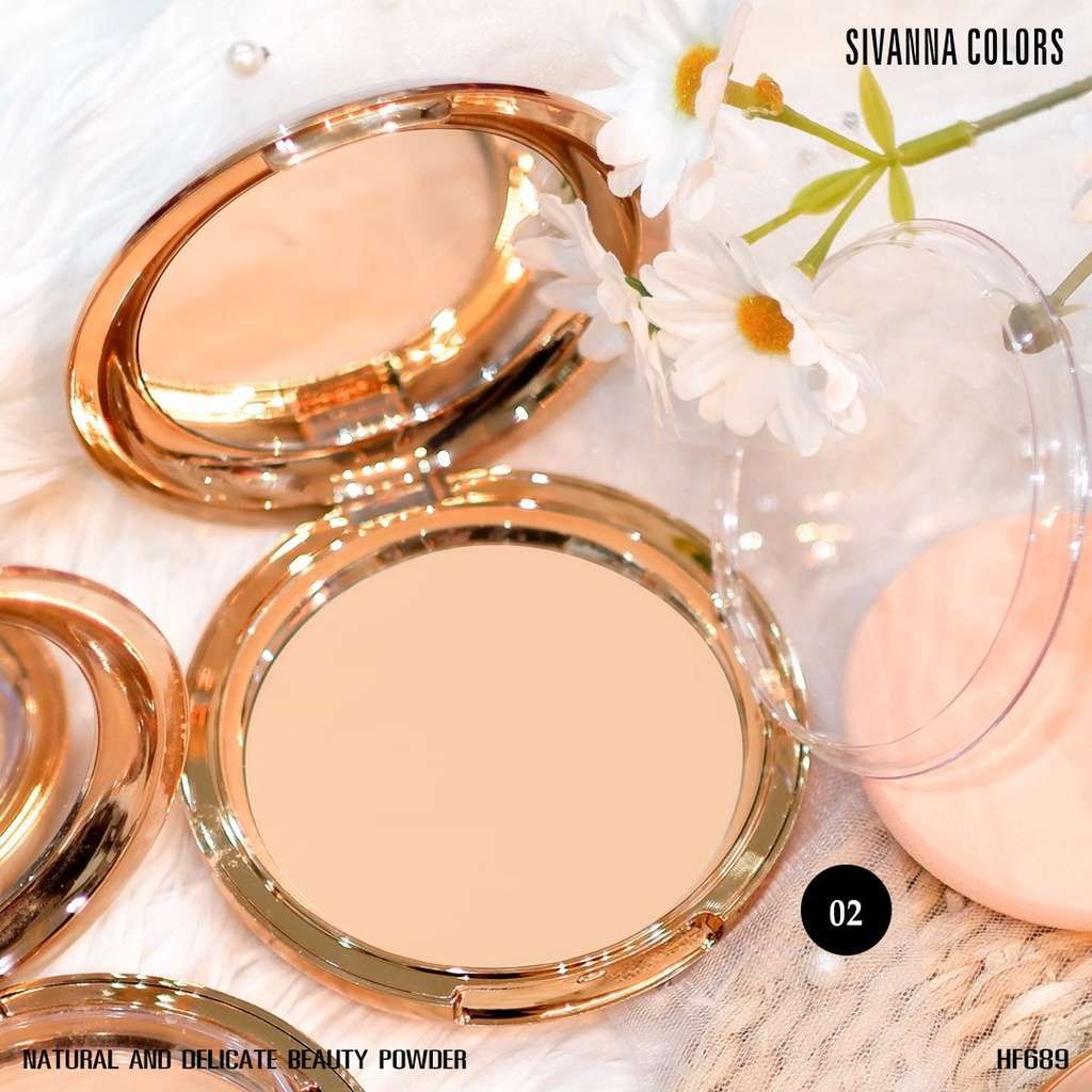 Phấn Phủ Kiềm Dầu Sivanna Colors Natural And Delicate Beauty Powder - Silky Smooth