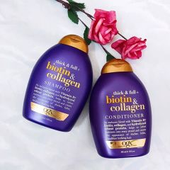 Dầu Gội - Dầu Xả Biotin Collagen Conditioner Thick & Full 385ml ( tím)