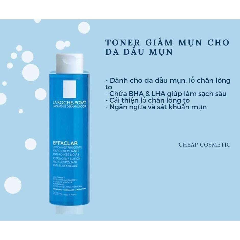 Lotion Cho Da Dầu Mụn La Roche-Posay Lotion EFFACLAR Astringente 200 ml