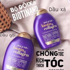 Bộ Dầu Gội Và Dầu Xả Biotin Collagen Thick & Full 385ml/ chai ( tím)