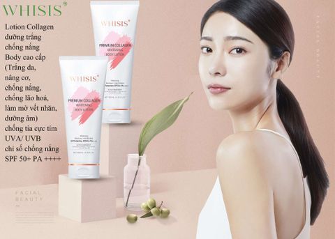 Kem Dưỡng Thể Chống Nắng Whisis Premium Collagen Whitening Body Lotion 200ml SPF50+ Pa+++