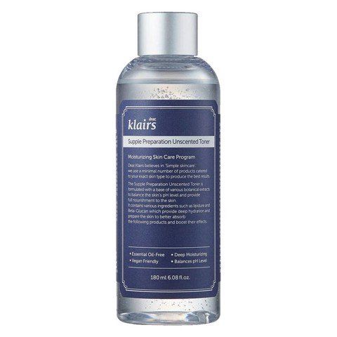 Nước Hoa Hồng Klairs Supple Preparation Unscented  Toner 180ml (xanh)