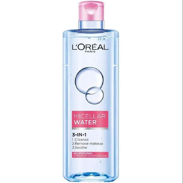 Nước Tẩy Trang Loreal 3 in 1 Micellar Water Moisturizing 400ml (hồng)