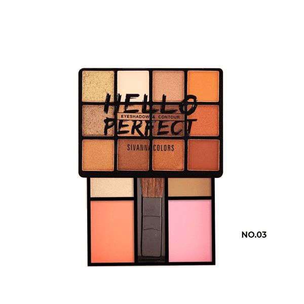 Phấn Mắt 2 Tầng & Má Hồng Sivanna Colors Hello Perfect Eyeshadow & Contour