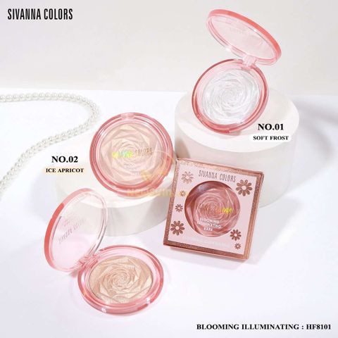 Phấn Bắt Sáng Ánh Nhũ Siêu Lấp Sivanna Colors Blooming Illuminating Bake