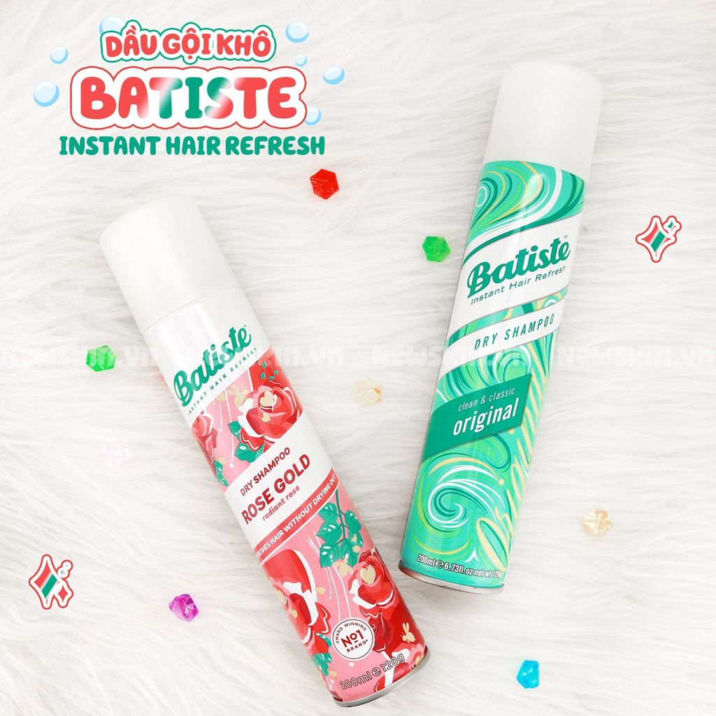 Dầu Gội Khô Làm Sạch Tóc Nhanh Chóng Batiste Dry Shampoo 200ml