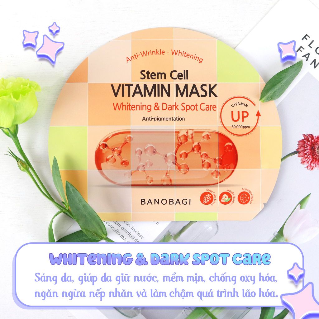 Mặt Nạ Giấy Banobagi Stem Cell Vitamin Mask 30g