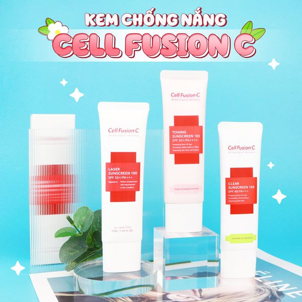 Kem Chống Nắng Cell Fusion C Laser Sunscreen 100 SPF50+/PA+++ 50ml ( đỏ)