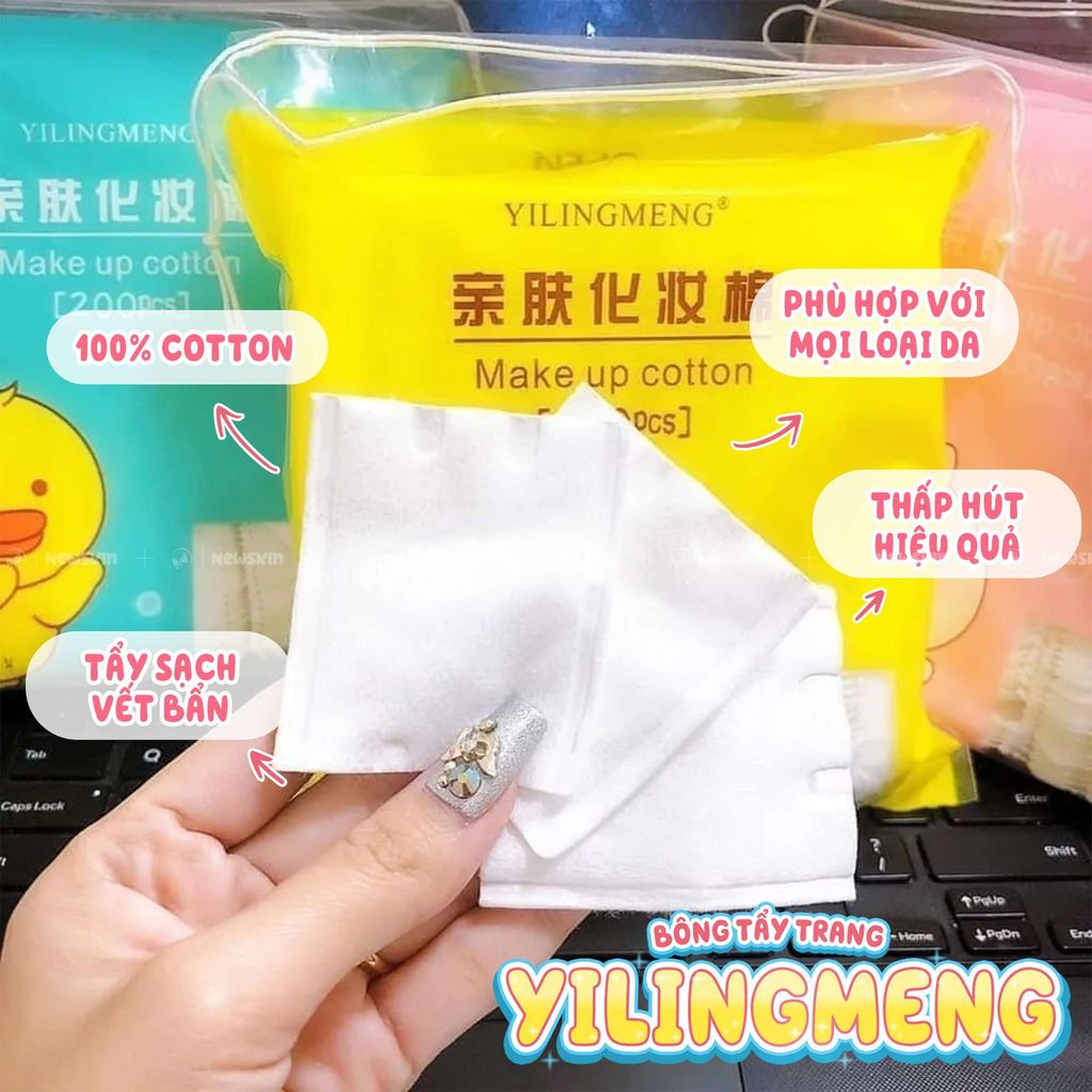 Bông Tẩy Trang Yilingmeng Make Up Cotton ( 200 miếng)