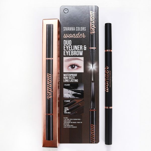 Bút kẻ mắt và Chì kẻ mày 2in1 Sivanna Color Wonder Duo Eyeliner & Eyebrow HF9038