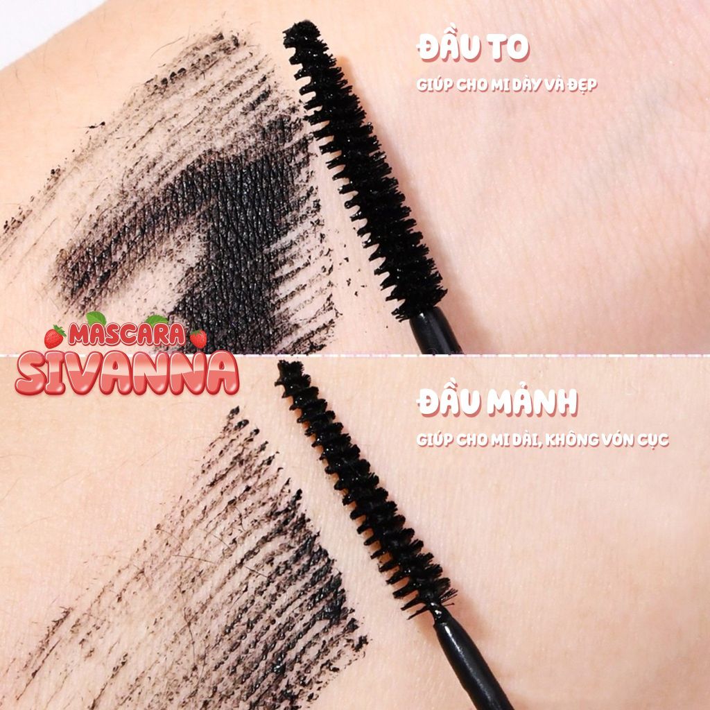 Mascara 2 đầu làm dài và dày mi Sivanna Colors Strawberry Duo HF9035