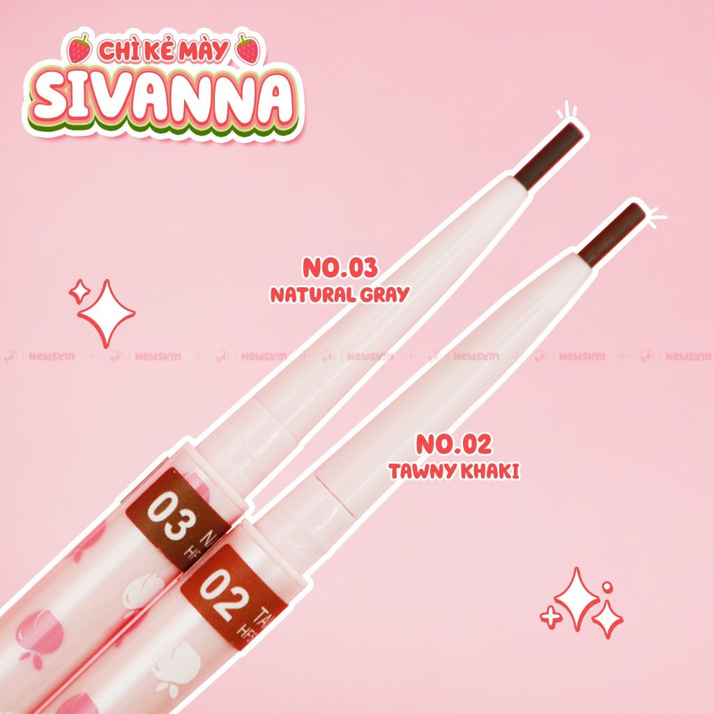 Chì kẻ mày siêu mảnh  Sivanna Colors Peach Skin Eyebrow Pencil HF5098