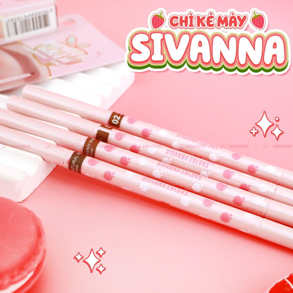Chì kẻ mày siêu mảnh  Sivanna Colors Peach Skin Eyebrow Pencil HF5098