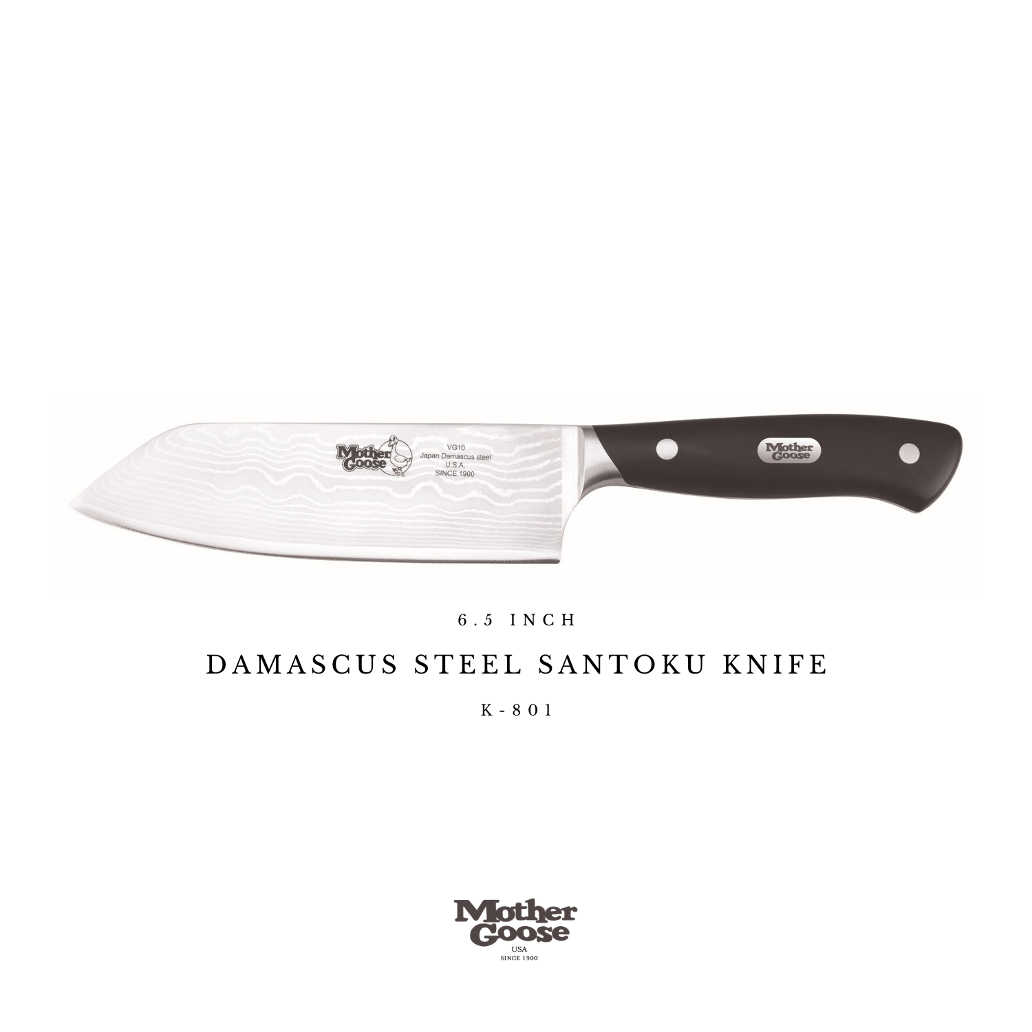 DAMASCUS STEEL SANTOKU KNIFE 6.5 INCH