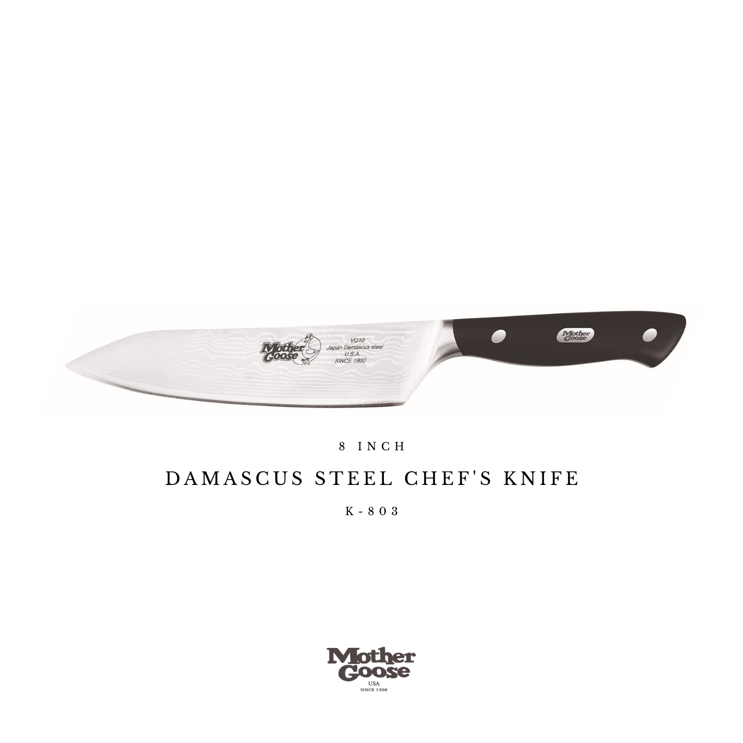 DAMASCUS STEEL CHEF'S KNIFE 8 INCH