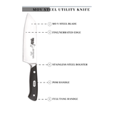  MOV STEEL SANTOKU KNIFE 6.5 INCH 