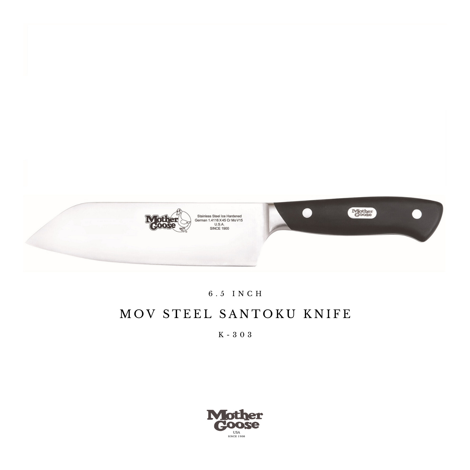 MOV STEEL SANTOKU KNIFE 6.5 INCH