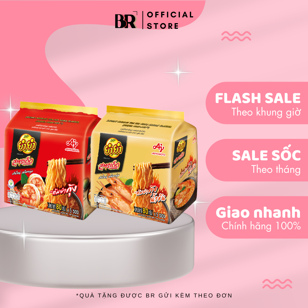 Mì Gói Ăn Liền Vị Tom Yum Kung YumYum Sood-ded 80g