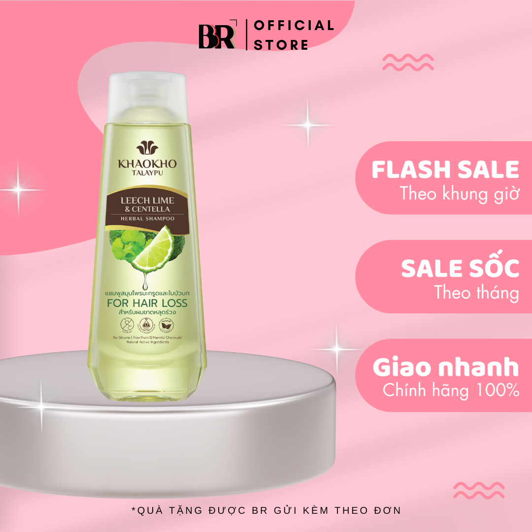 Dầu Gội Thảo Dược Chanh Thái Và Rau Má Khaokho Talaypu 185ml