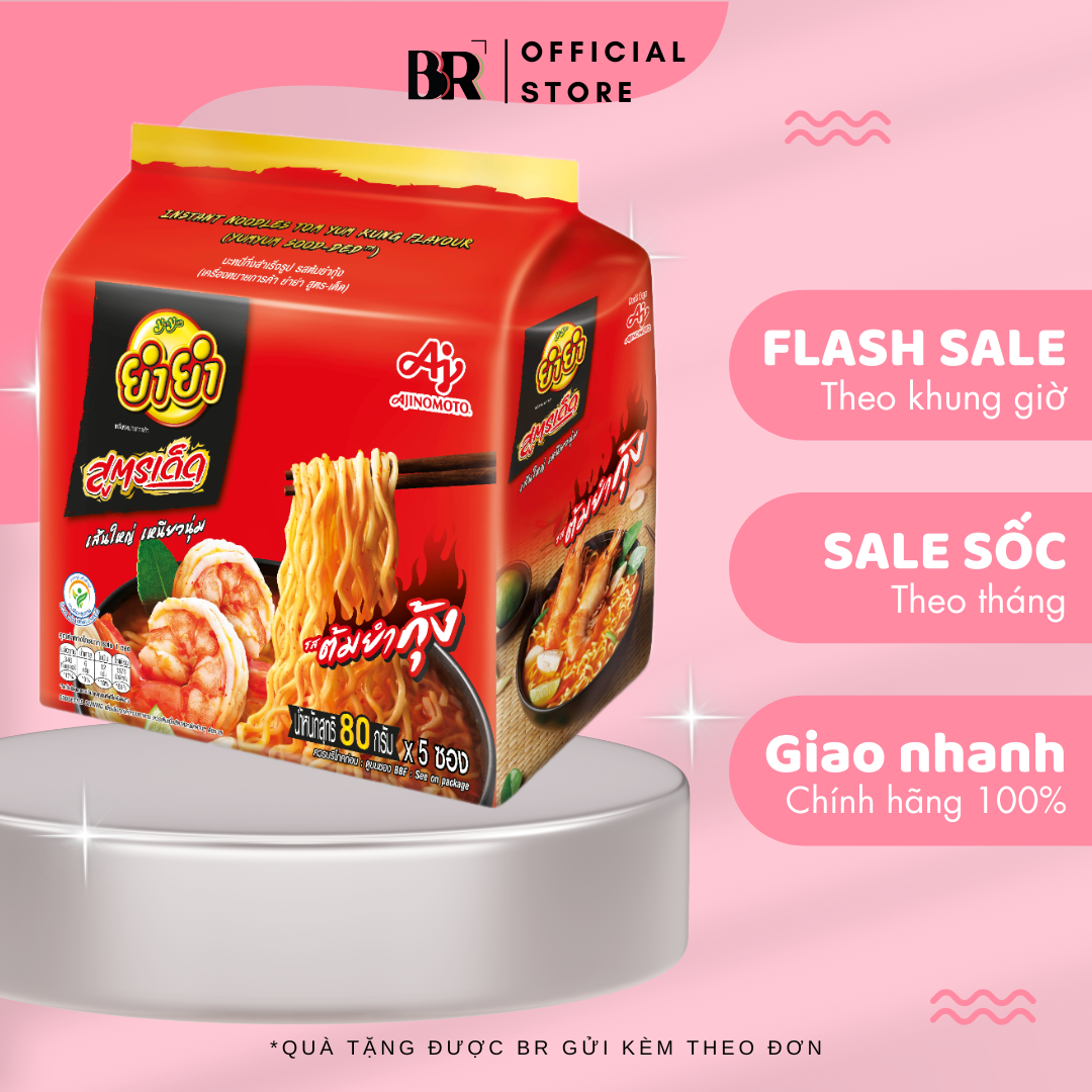 Mì Gói Ăn Liền Vị Tom Yum Kung YumYum Sood-ded 80g