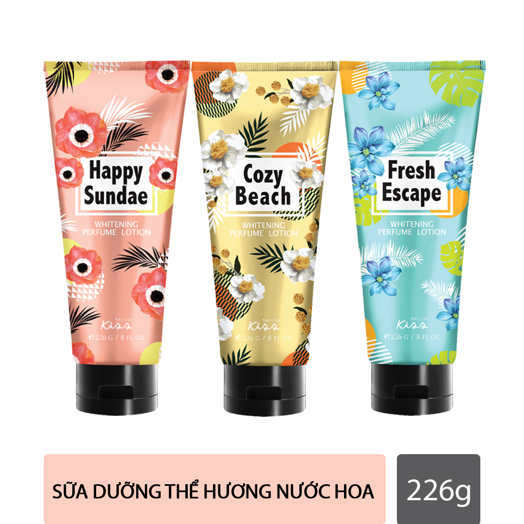 Sữa Dưỡng Trắng Da Toàn Thân Hương Nước Hoa Malissa Kiss 226g (Sunshine Series)
