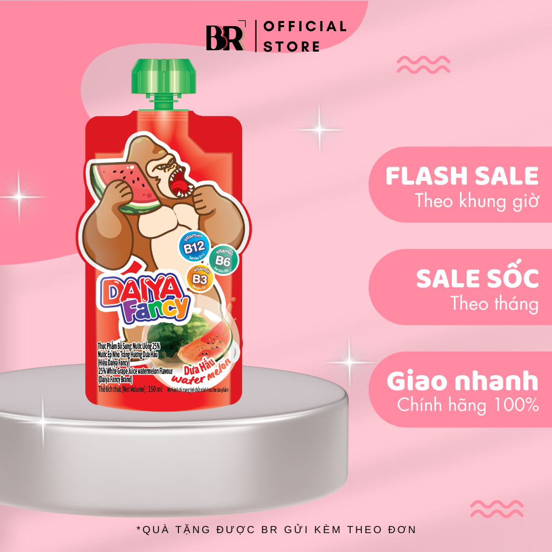 TPBS : Nước Uống 25% Nước Ép Nho Trắng Hiệu Daiya Fancy 150ml VN (Hộp 12)