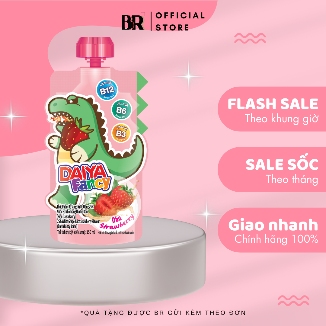 TPBS : Nước Uống 25% Nước Ép Nho Trắng Hiệu Daiya Fancy 150ml VN (Hộp 12)